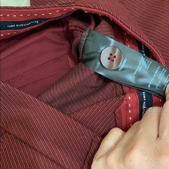 ANTHROPOLOGIE - THE ESSENTIAL TROUSER Slim Flared Fit Burgundy Pants Size 0 NWT - Picture 7 of 14